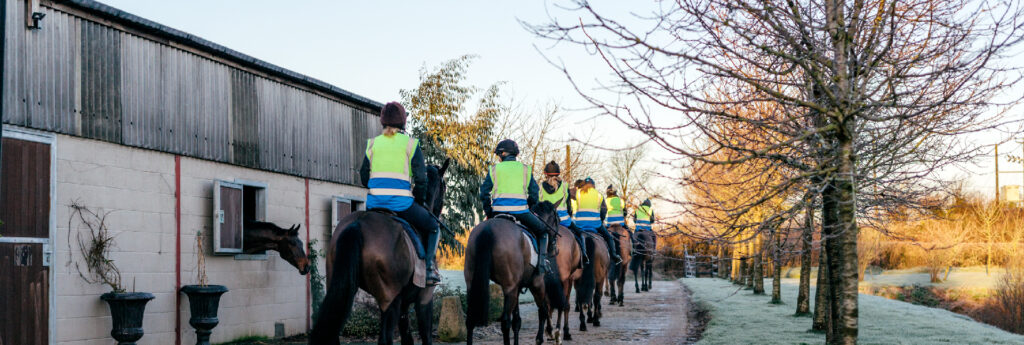 Hope Eden Racing Limited - Race Horse Syndicate - Horses being ridden by trainers in convoy